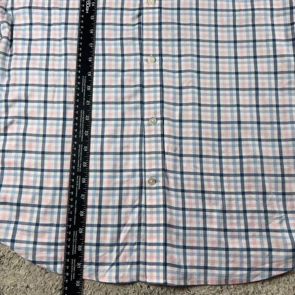 Banana Republic Grant Fit Men's L Supima Cotton Plaid Long Sleeve Button Shirt